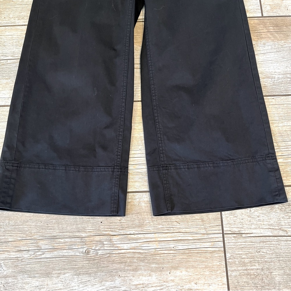 Everlane Black Hi Waisted Wide Leg Cropped Trousers Size 2 - Picture 7 of 11
